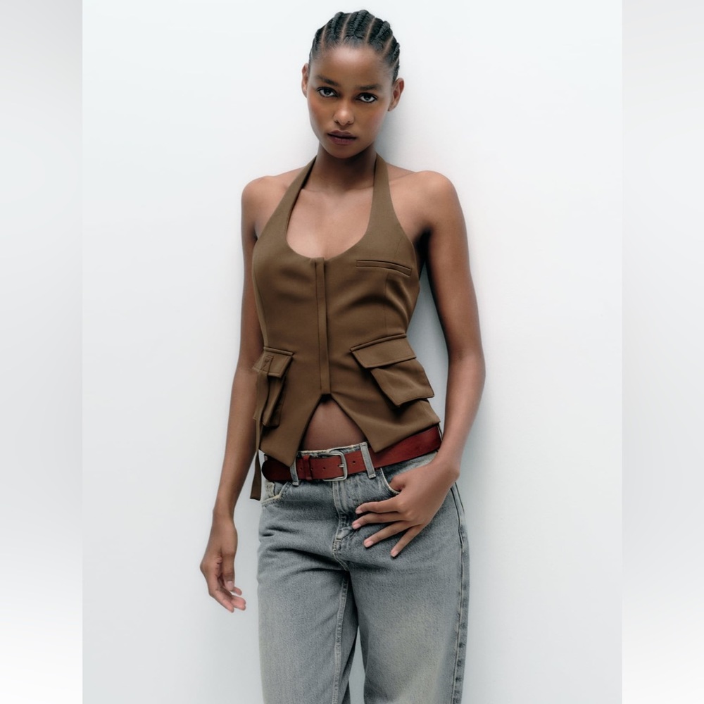 Zara Pocket Halter Top (New)